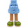 LEGO Bright Light Blue Hip with Rolled Up Shorts with Bright Green shoes with Thin Hinge (36198)