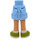 LEGO Bright Light Blue Hip with Rolled Up Shorts with Bright Green shoes with Thin Hinge (36198)