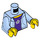 LEGO Bright Light Blue Hoodie Torso with Dark Purple Shirt with Star (973 / 76382)