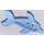 LEGO Helder Lichtblauw Springen Dolfijn met Onderzijde As Houder met Groot Ogen en Eyelashes Ronde ogen (13392 / 13987)
