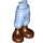 LEGO Helder lichtblauw Minidoll Heup met Cropped Broek met Bruin Feet (dun scharnier) (2246)