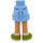 LEGO Bright Light Blue Minidoll Hip with Rolled Up Shorts with Bright Green shoes (Thin Hinge) (36198)