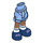 LEGO Bright Light Blue Minidoll Hip with Rolled Up Shorts with Dark Blue Shoes (Thin Hinge) (36198)