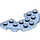 LEGO Helder Lichtblauw Plaat 3 x 6 Ronde Halve Cirkel met Uitsparing (18646)