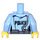 LEGO Azul claro brillante Policía Chaqueta con Correa, Tie, Radio y Parche Mujer Torso (973 / 76382)