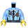 LEGO Leuchtendes Hellblau Polizei Jacke mit Gürtel, Tie, Radio und Abzeichen Weiblich Torso (973 / 76382)