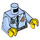 LEGO Bright Light Blue Police Jacket with Belt, Tie, Radio and Badge Female Torso (973 / 76382)
