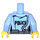 LEGO Bright Light Blue Police Jacket with Belt, Tie, Radio and Badge Female Torso (973 / 76382)