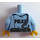 LEGO Bleu clair brillant Police Jacket avec Courroie, Tie, Radio et Badge Male Torse (973 / 76382)