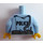 LEGO Bleu clair brillant Police Jacket avec Courroie, Tie, Radio et Badge Male Torse (973 / 76382)