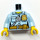 LEGO Leuchtendes Hellblau Polizei Hemd mit Gürtel, Radio und Abzeichen Weiblich Torso (973 / 76382)