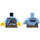 LEGO Leuchtendes Hellblau Polizei Hemd mit Gürtel, Radio und Abzeichen Weiblich Torso (973 / 76382)