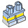 LEGO Helder Lichtblauw Kort Poten met Geel stripe en Wit shoes (38653 / 41879)