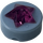 LEGO Bleu clair brillant Tuile 1 x 1 Rond avec Raised Transparent Dark Pink Star (72046)