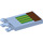 LEGO Bleu clair brillant Tuile 2 x 3 avec Horizontal Clips avec Ground et Line/Green Rayures (Pinces épaisses ouvertes en «O») (30350 / 37167)
