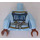 LEGO Helder lichtblauw Torso Vrouwelijk Outline Dark Blauw Apron (973)