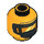 LEGO Bright Light Orange AIM Agent Minifigure Head with Visor (Recessed Solid Stud) (3626 / 66624)