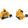 LEGO Helles Licht Orange Airshow Jet Pilot Minifig Torso (973 / 76382)