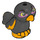 LEGO Orange clair brillant Oiseau avec Feet Together avec Noir Corps et Angry Eyebrows (75517)