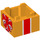 LEGO Orange clair brillant Boîte 2 x 2 avec rouge stripe avec Bow (2821 / 103839)