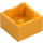 LEGO Lysorange Boks 2 x 2 med Smiling Ansigt (2821 / 104482)