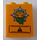 LEGO Helles Licht Orange Backstein 1 x 2 x 2 mit Leopard Kopf, Blätter und Schwarz Panel mit Exclamation Mark  Aufkleber mit Innenbolzenhalter (3245)
