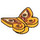 LEGO Bright Light Orange Butterfly (Smooth) with Brown Decoration (80674 / 102062)