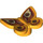 LEGO Bright Light Orange Butterfly (Smooth) with Brown Decoration (80674 / 102062)