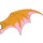 LEGO Bright Light Orange Dragon Wing 19 x 11 with Transparent Dark Pink Trailing Edge (51342 / 57004)