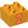 LEGO Bright Light Orange Duplo Brick 2 x 2 with Orange &#039;2&#039; (3437 / 15958)