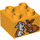 LEGO Bright Light Orange Duplo Brick 2 x 2 with Two Rabbits (3437 / 15950)