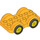 LEGO Bright Light Orange Duplo Car with Black Wheels and Yellow Hubcaps (11970 / 35026)