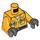 LEGO Helder Lichtoranje Firefighter met Lifejacket Minifig Torso (973 / 76382)