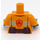 LEGO Lysorange Brandmand Torso med Gul Stribe, Stor Bryst Pocket, og Brun Bælte (76382 / 88585)