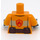 LEGO Helles Licht Orange Fireman Torso mit Gelb Stripe, Groß Chest Pocket, und Brown Gürtel (76382 / 88585)