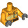 LEGO Arancione chiaro brillante Vigile del fuoco Busto con Giallo Striscia, Grande Petto Pocket, e Marrone Cintura (76382 / 88585)