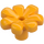 LEGO Bright Light Orange Flower with Squared Petals (without Reinforcement) (4367 / 32606)