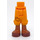 LEGO Bright Light Orange Friends Long Shorts with Brown Sandals (18353)