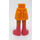 LEGO Bright Light Orange Hip with Basic Curved Skirt with Coral Shoes with Thin Hinge (2241)