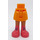 LEGO Bright Light Orange Hip with Basic Curved Skirt with Coral Shoes with Thin Hinge (2241)