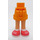 LEGO Bright Light Orange Hip with Rolled Up Shorts with Coral Shoes with Thin Hinge (36198)