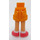 LEGO Bright Light Orange Hip with Rolled Up Shorts with Coral Shoes with Thin Hinge (36198)