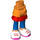LEGO Orange clair brillant Hanche avec Court Double Layered Skirt avec Bleu Tights, blanc et Pink Shoes (35624 / 92818)