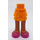 LEGO Bright Light Orange Hip with Short Double Layered Skirt with Purple shoes (92818)