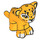 LEGO Bright Light Orange Lion Cub with Black Markings and Yellow Eyes (83505)