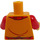 LEGO Klar Ljus Orange Man i Röd Overall med Chinese Characters Minifigur Kropp (973 / 76382)