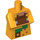 LEGO Bright Light Orange Minecraft Torso with Jungle Villager Outfit with Green and Brown (25767 / 75417)