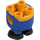 LEGO Leuchtendes helles Orange Minion Körper mit Feet mit Blau Overalls mit Gelb Logo (67644 / 112176)