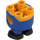 LEGO Leuchtendes helles Orange Minion Körper mit Feet mit Blau Overalls mit Gelb Logo (67644)