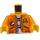 LEGO Leuchtendes helles Orange Monkie Kid (Relaxed) Minifigur Torso (973 / 76382)